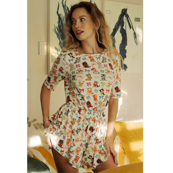 The Modal Flowy Tapshorts in Kitten & Bows - Kilo Brava
