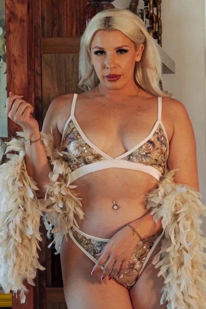 The Embroidery Bralette in Multi Sparkle