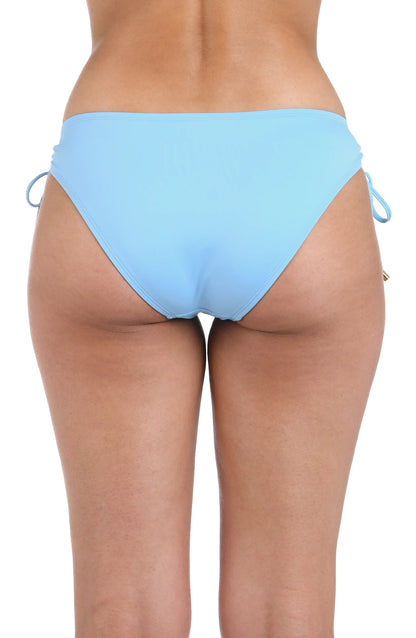 Island Goddess Side Tie Hipster Bottom In Crystal Blue - La Blanca