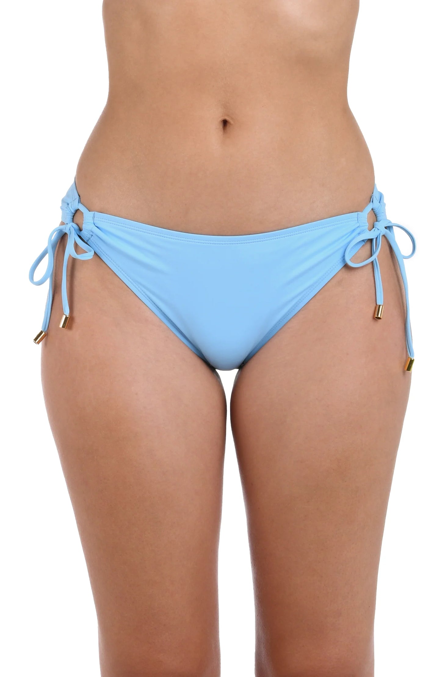 Island Goddess Side Tie Hipster Bottom In Crystal Blue - La Blanca