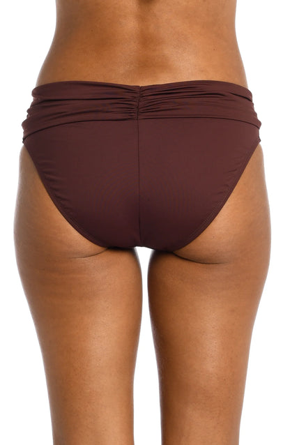 Island Goddess Shirred Band Hipster Bottom In Java - La Blanca