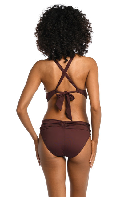 Island Goddess High-Neck Midkini Top In Java - La Blanca