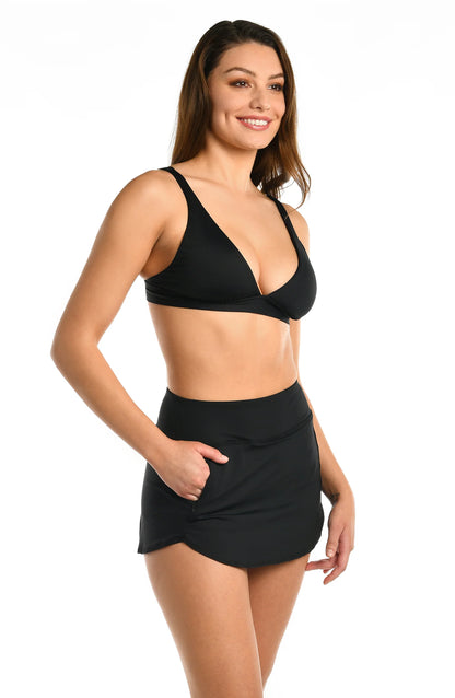 Island Goddess Skirt Bottom In Black - La Blanca