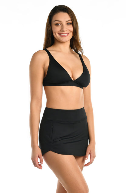 Island Goddess Skirt Bottom In Black - La Blanca