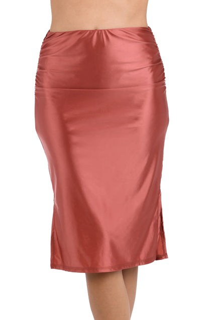 Earth Goddess Shirred Skirt In Sienna - La Blanca