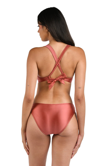 Earth Goddess Drapped Underwire Bikini Top In Sienna - La Blanca