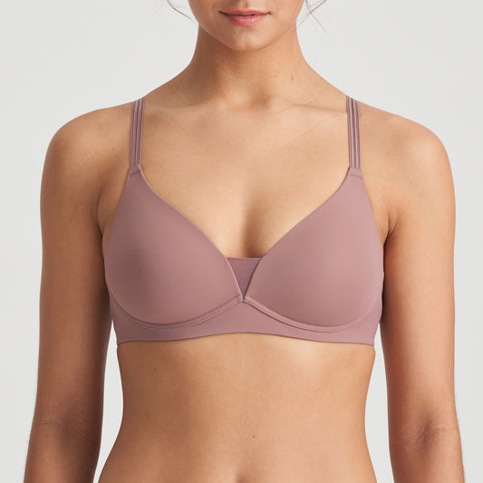 Louie Full Cup Wireless Bra In Satin Taupe - Marie Jo