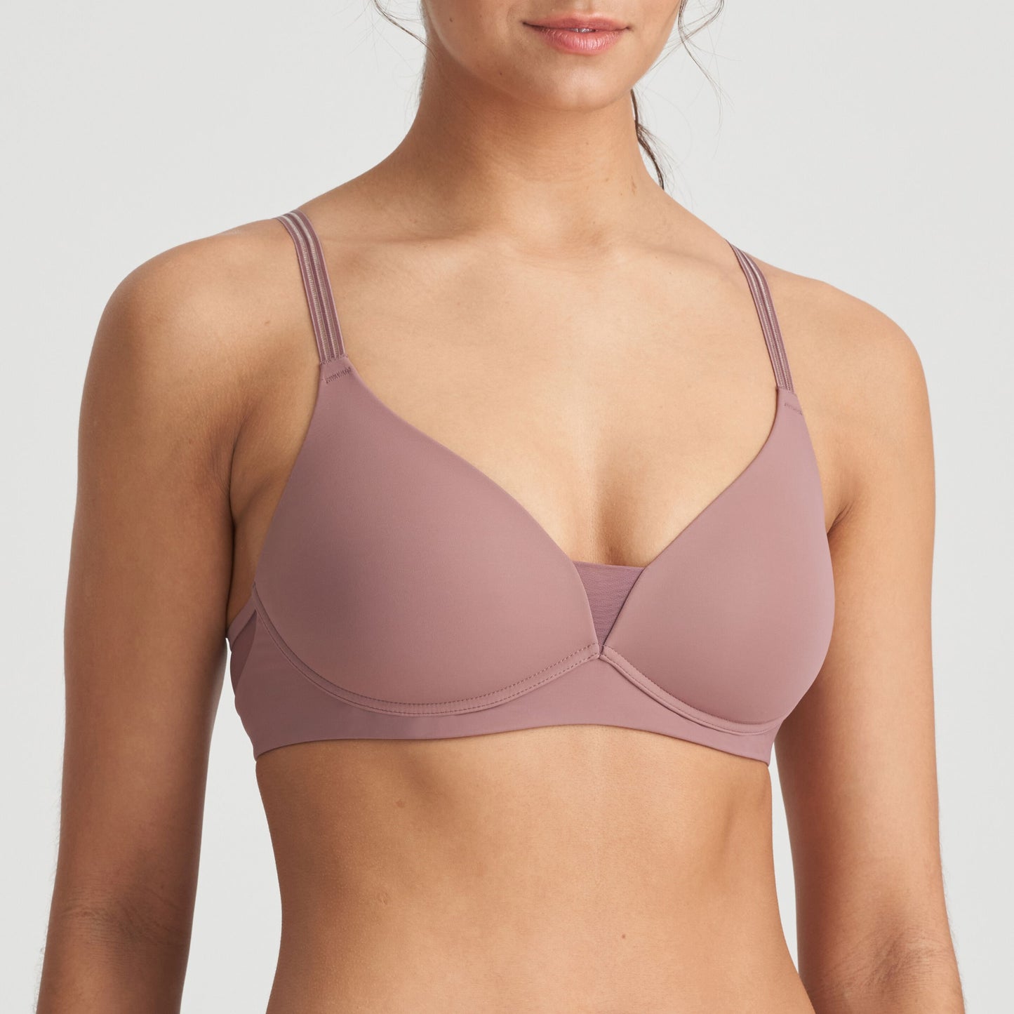 Louie Full Cup Wireless Bra In Satin Taupe - Marie Jo