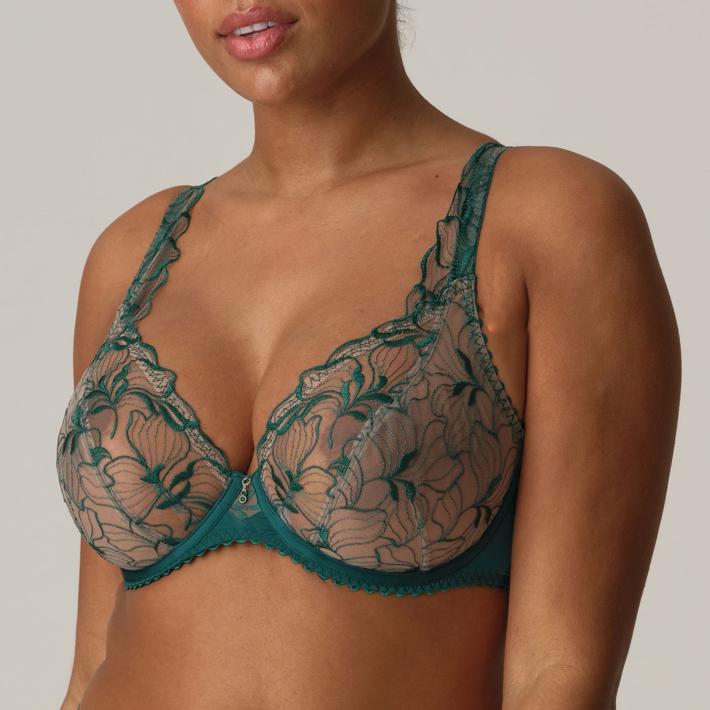 Springdale Plunge Bra In Jasper Green - Prima Donna