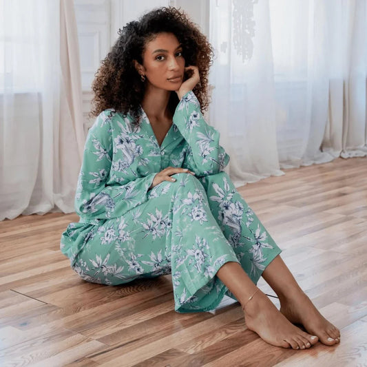 Georgia PJ Pant Set in Rainforest - Midnight Bakery