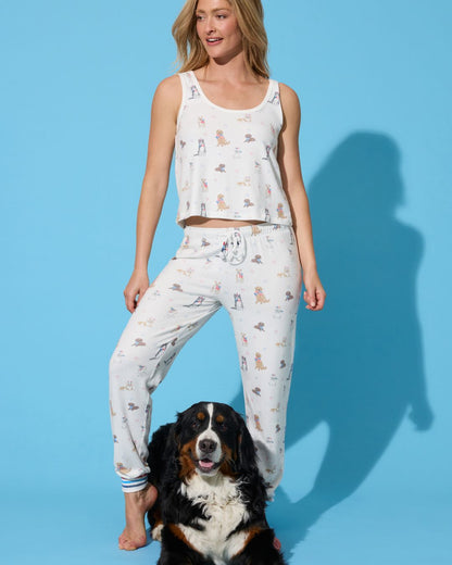 Red White & Woof PJ Set in Ivory - PJ Salvage