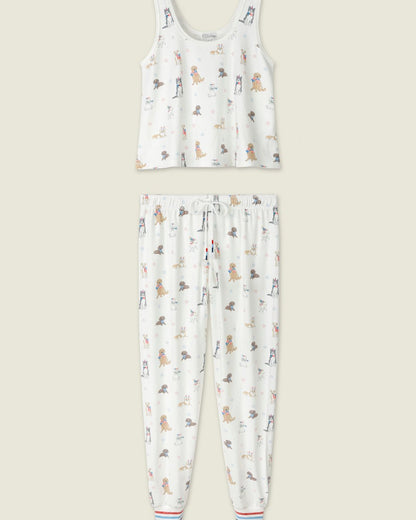 Red White & Woof PJ Set in Ivory - PJ Salvage