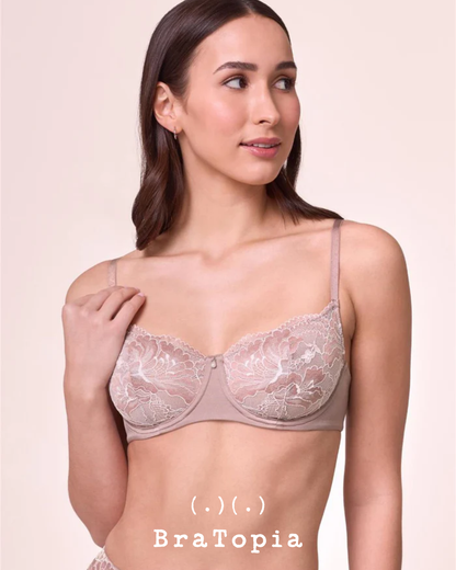 Flirt Demi Lace Bra In Moonshell/Chantilly - Montelle