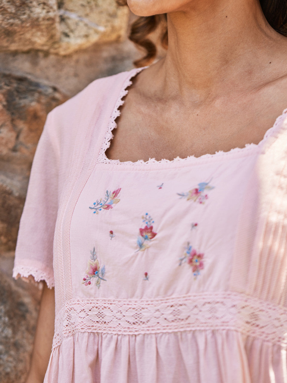 Meadow Flower Nighty In Shell Pink - April Cornell