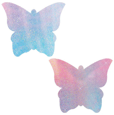 Tinkey's Revenge Plus Size Butterfly Nipple Cover Pasties In Multi - Neva Nude