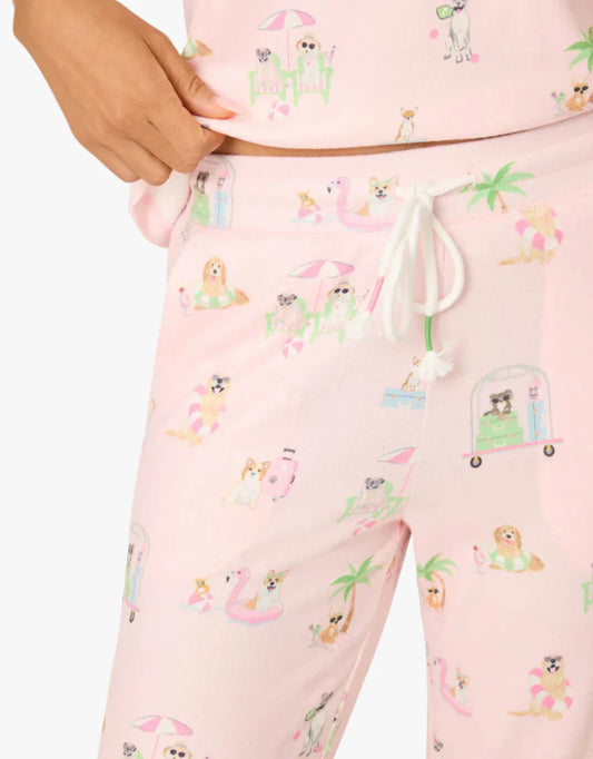 Pupcation Palms Pant in Light Pink - PJ Salvage