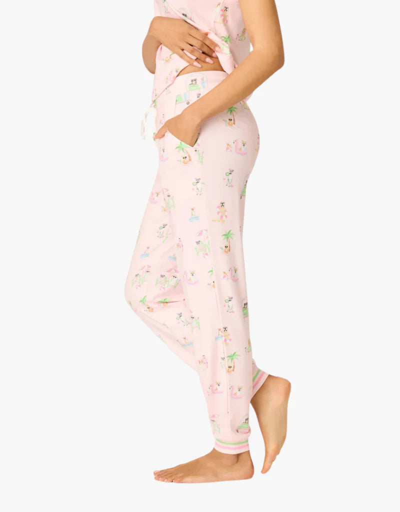 Pupcation Palms Pant in Light Pink - PJ Salvage