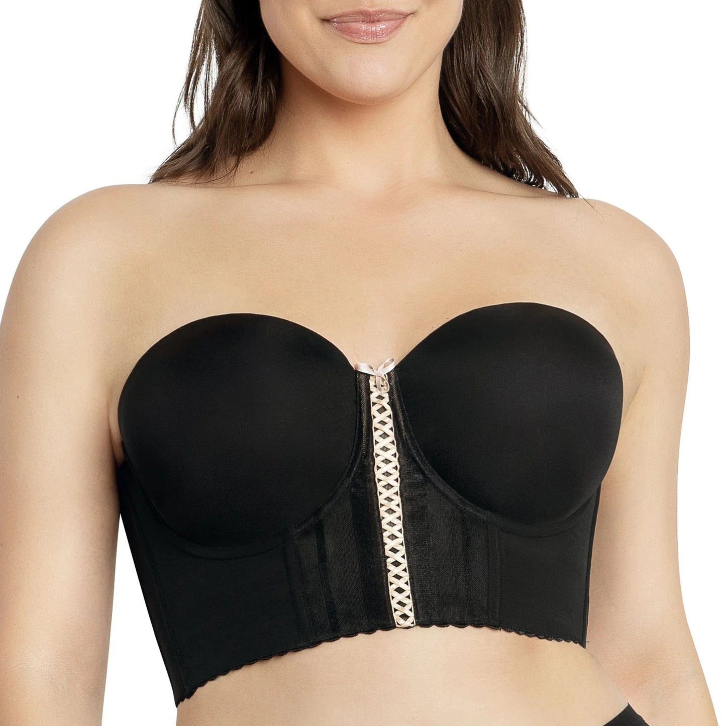 Soutien-gorge sans bretelles long Shea en noir - Parfait