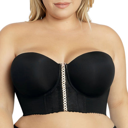 Soutien-gorge sans bretelles long Shea en noir - Parfait