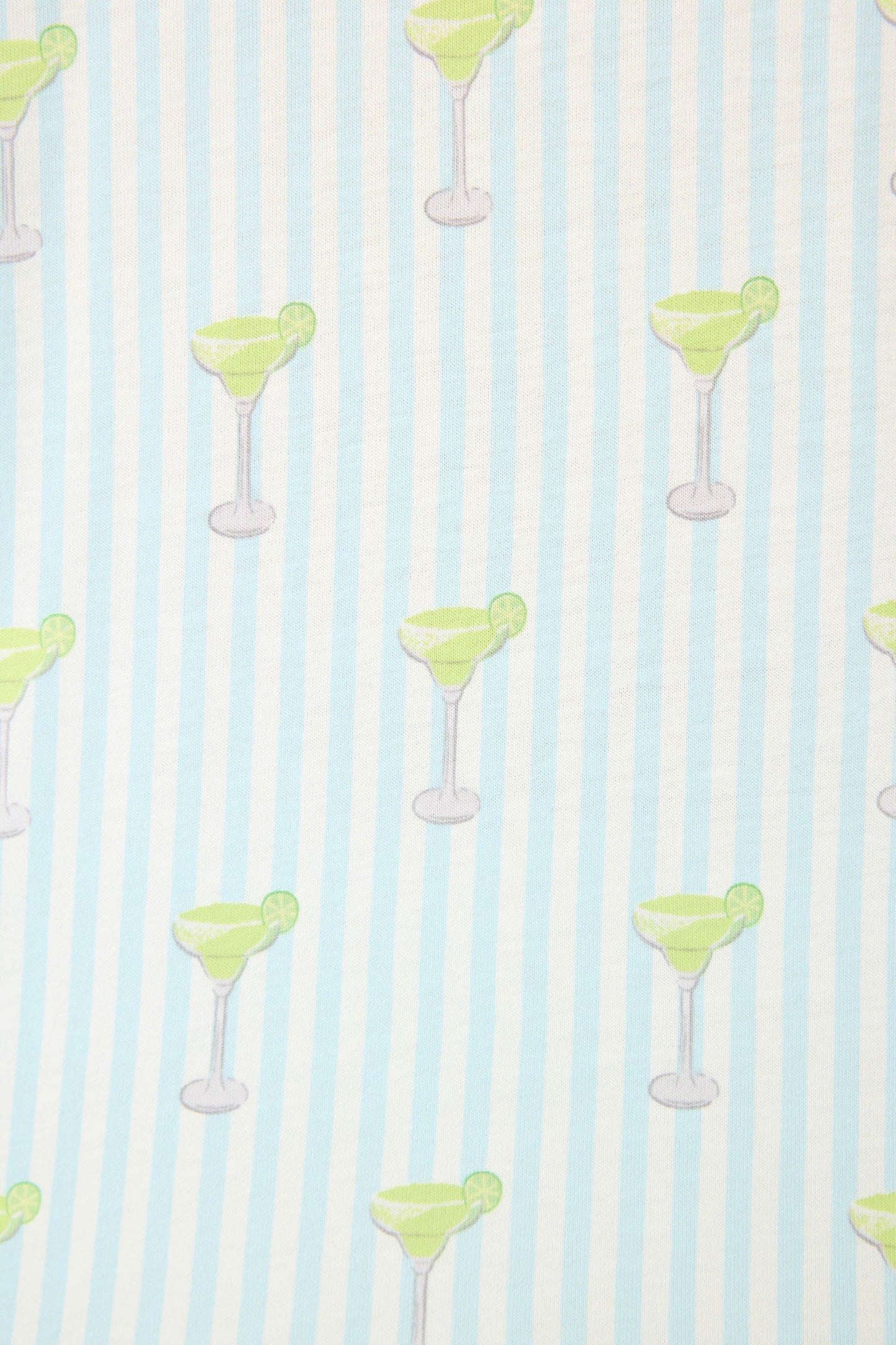 Playful Prints Salty Cadillac Striped Short PJ Set In Light Blue