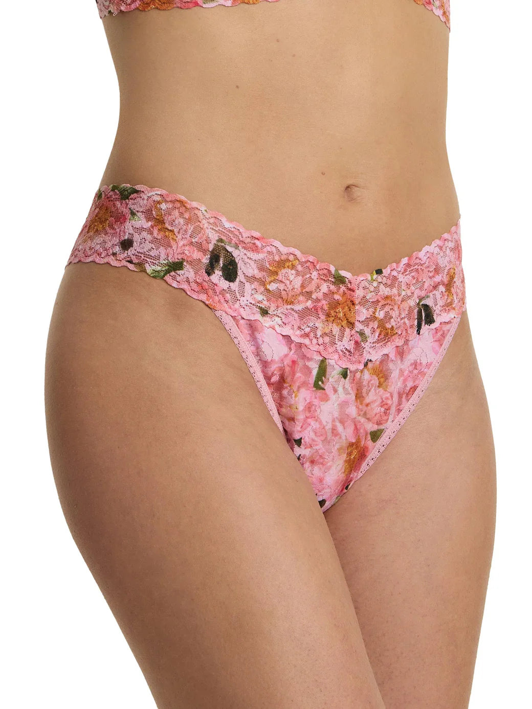 Original Rise Signature Lace Thong In Dancing Petals - Hanky Panky