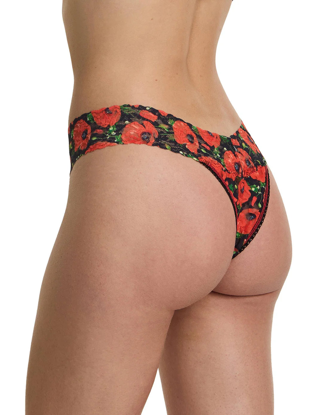 Original Rise Signature Lace Thong In Poppy Holiday - Hanky Panky
