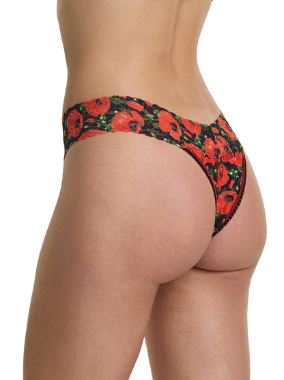 Original Rise Signature Lace Thong In Poppy Holiday - Hanky Panky