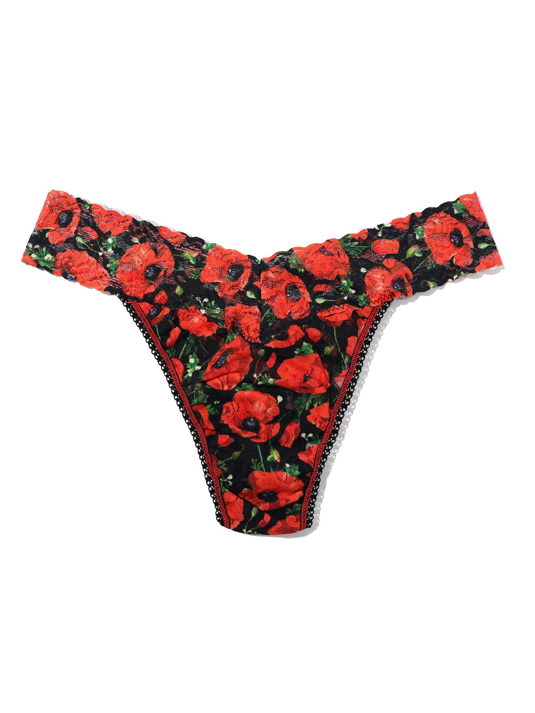 Original Rise Signature Lace Thong In Poppy Holiday - Hanky Panky