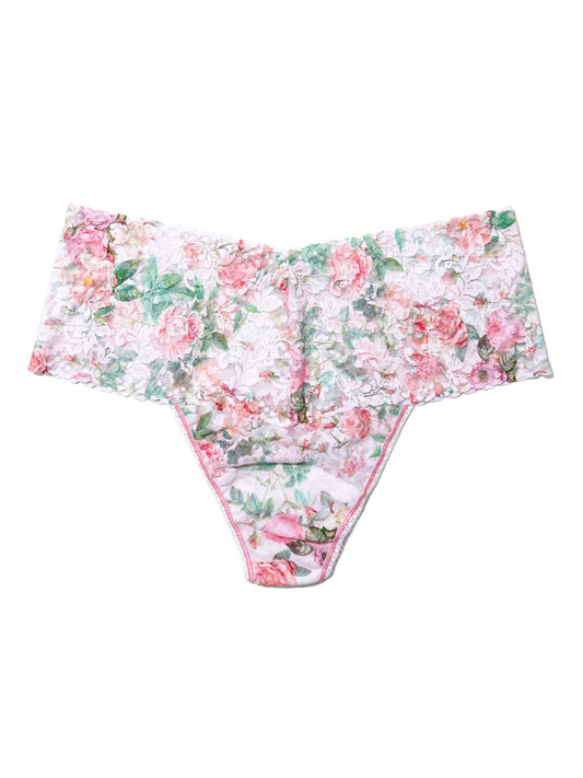 Plus Size Retro Signature Lace Thong in Rococo Rose - Hanky Panky