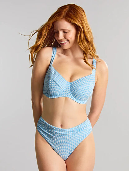 Gingham Classic Brief in Sky Blue - Panache