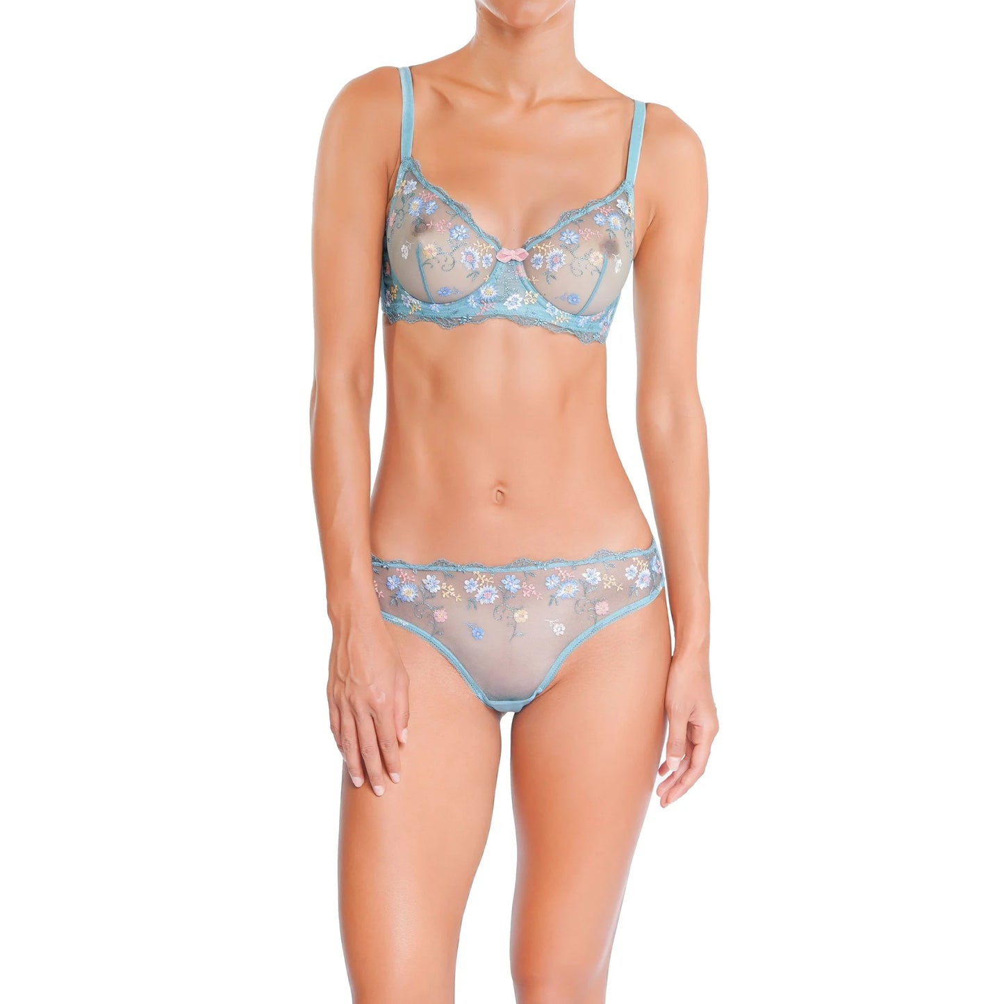 Poesie Thong In Floral Sky Blue - Huit