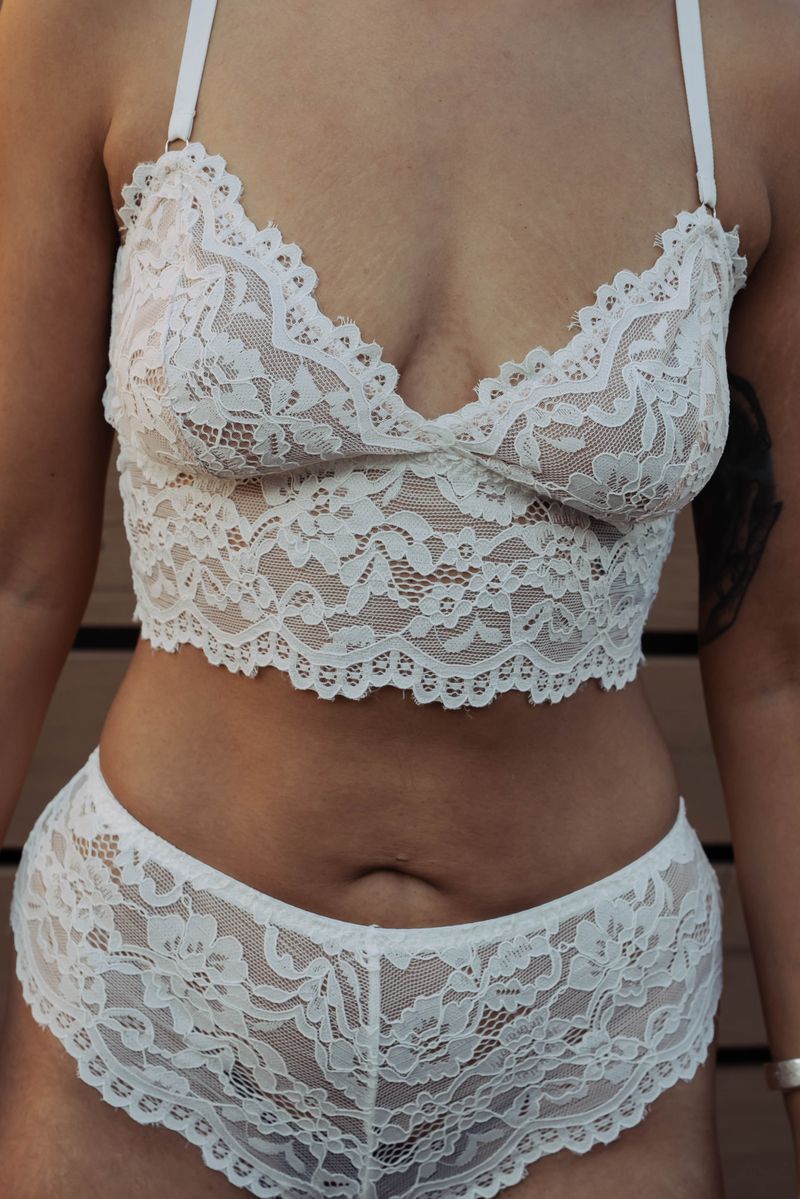 The Lace Hipster in White - Kilo Brava