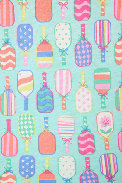 Whimsy Paddle Party Short PJ Set In Oasis Blue - PJ Salvage