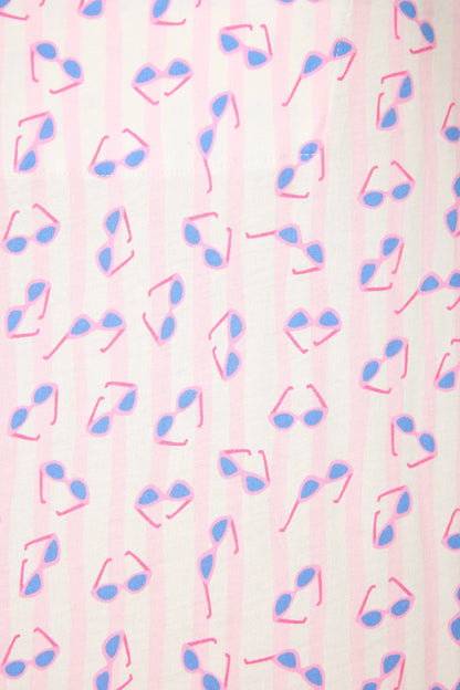 Whimsy Retro Shades Short PJ Set In Pink - PJ Salvage