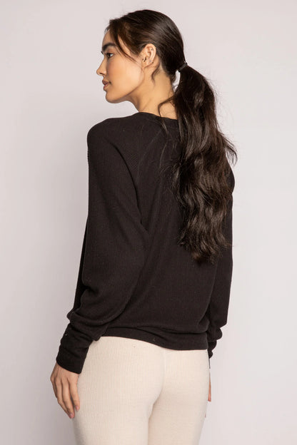 Textured Essentials Top In Black - P.J. Salvage