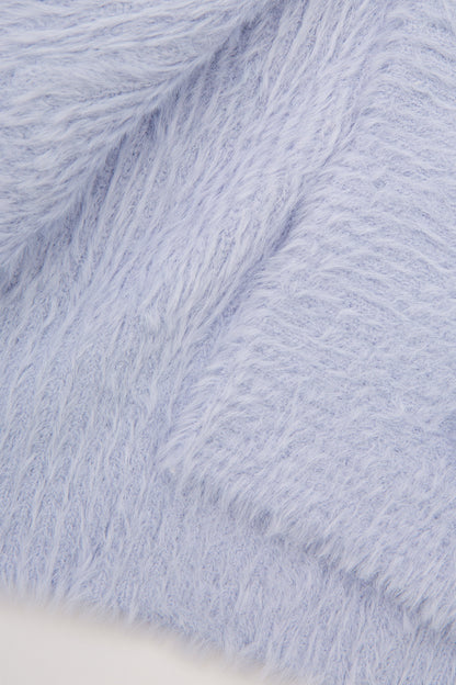 Haut de nuit à bandes en tricot de plumes - Brume bleue - PJ Salvage