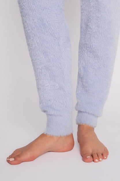 Feather Knit Banded Pant Sleepwear In Blue Mist - PJ Salvage