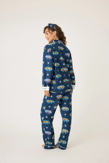 Flannels PJ Set Ski You Later In Navy - P.J. Salvage