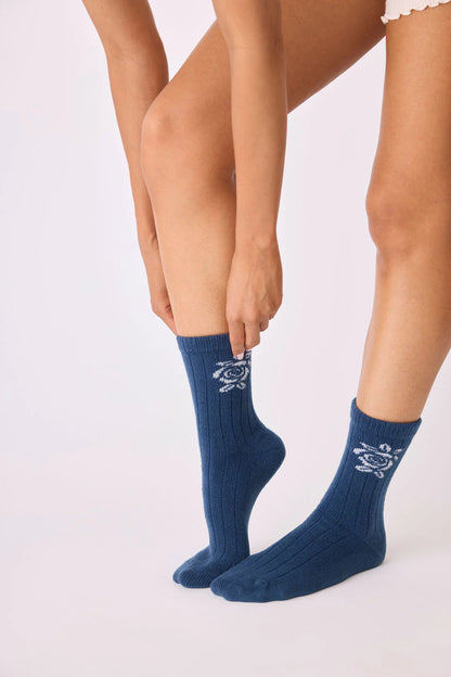 Hey Yall Socks In Navy - P.J. Salvage