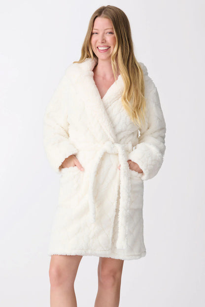 Lets Get Cozy Robe In Ivory - P.J. Salvage