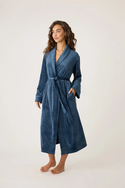 Velvet Velour Robe In Navy - P.J. Salvage