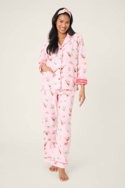 Flannels PJ Set In Ballet Pink - PJ Salvage
