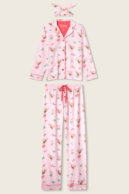 Flannels PJ Set In Ballet Pink - PJ Salvage