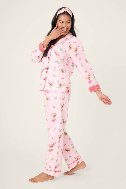 Flannels PJ Set In Ballet Pink - PJ Salvage