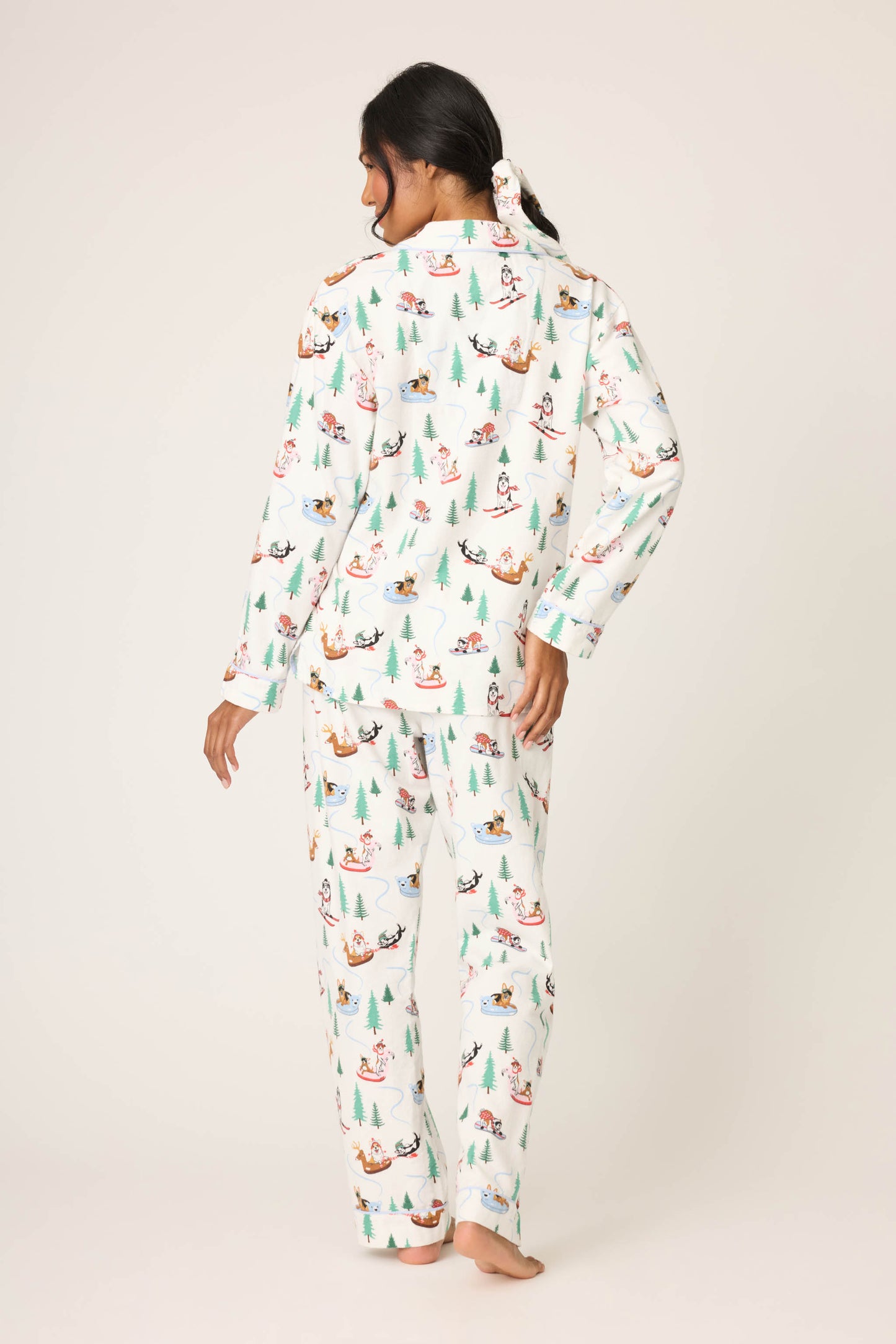 Flannels PJ Set In White - PJ Salvage