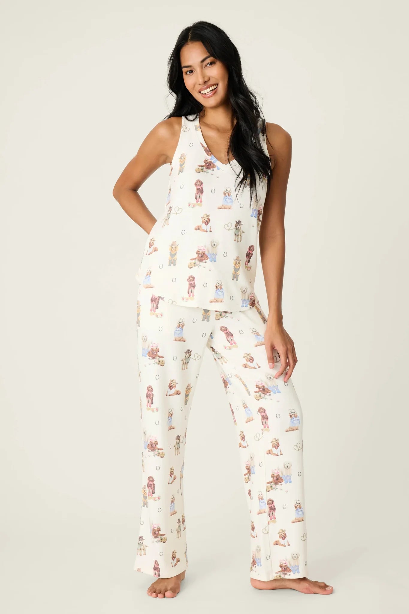 Ruff On The Range Tank Top In Natural - PJ Salvage