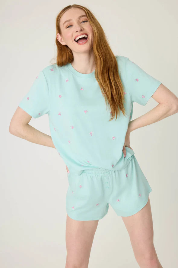 Pretty Punch PJ Set In Light Mint - PJ Salvage