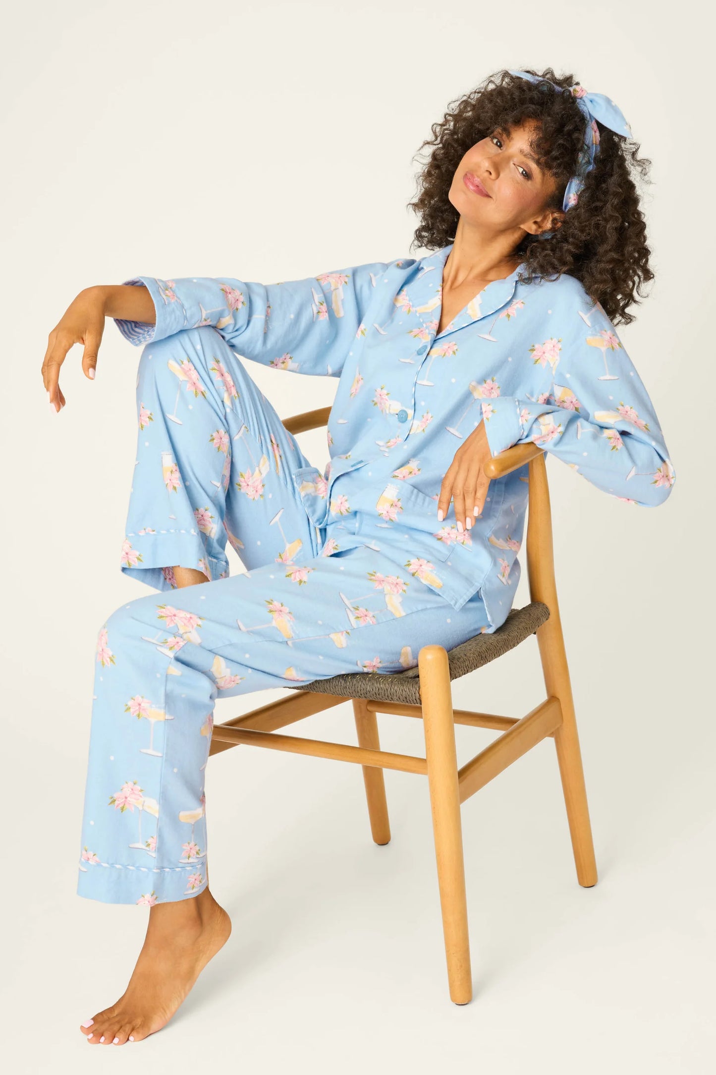 Fizz The Season PJ Set In Light Sky - PJ Salvage
