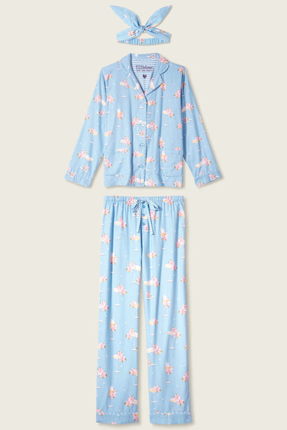Fizz The Season PJ Set In Light Sky - PJ Salvage