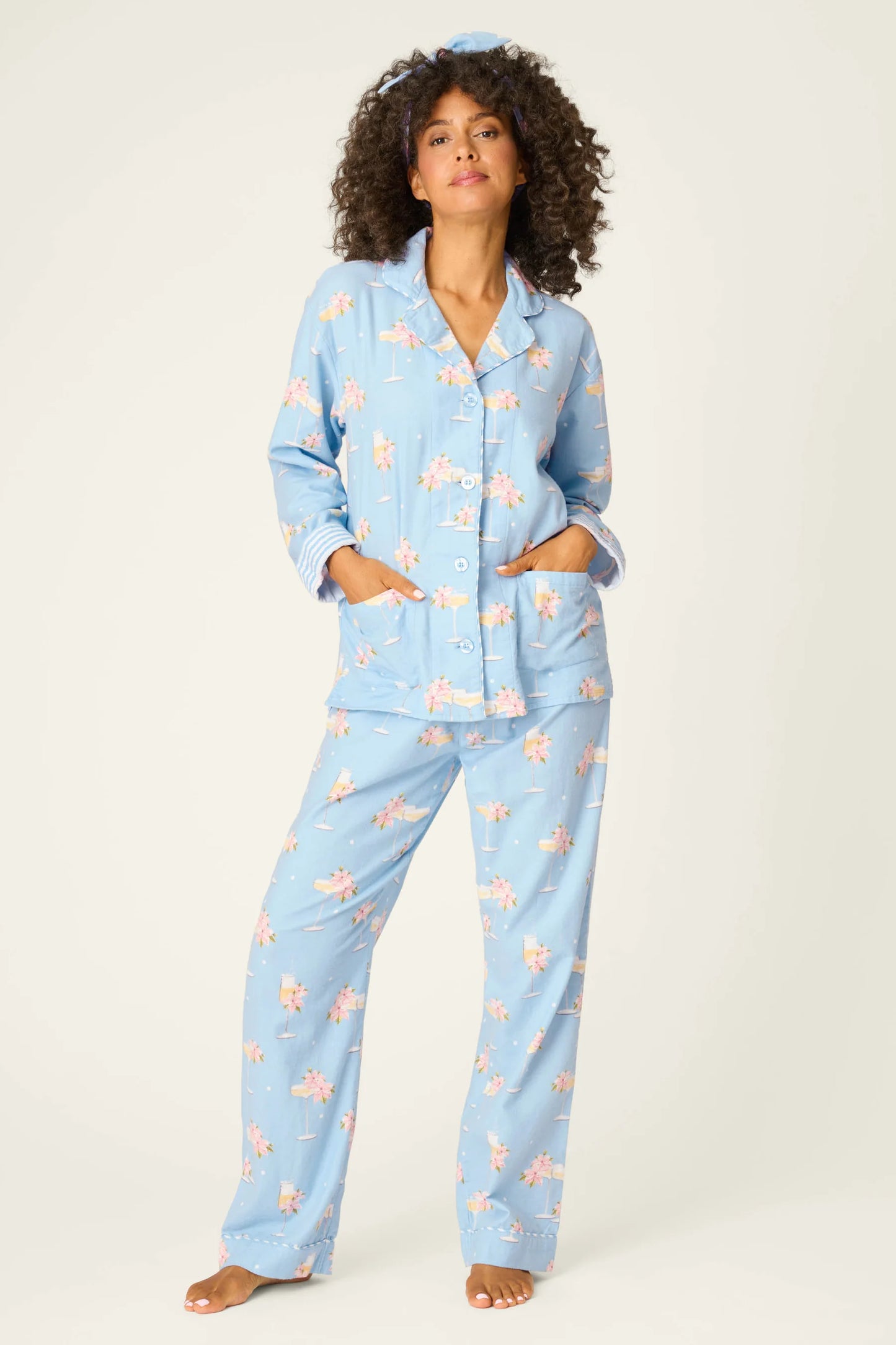 Fizz The Season PJ Set In Light Sky - PJ Salvage